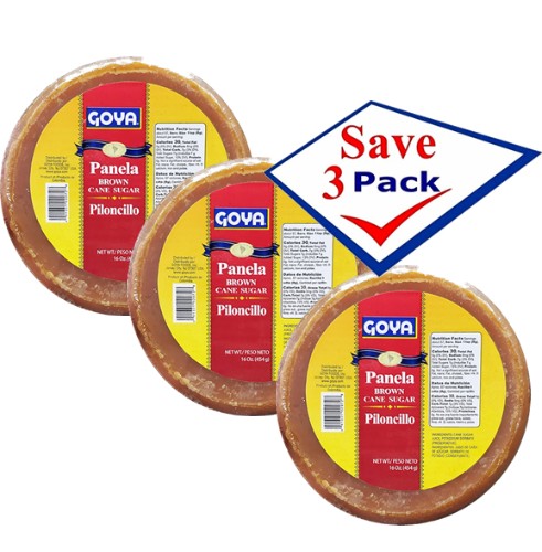 Goya Piloncillo 16 oz 1 lbs Brown Cane Sugar Pack of 3
